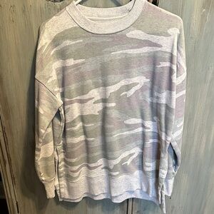 Aerie Textured Knit Sweater in Light Gray